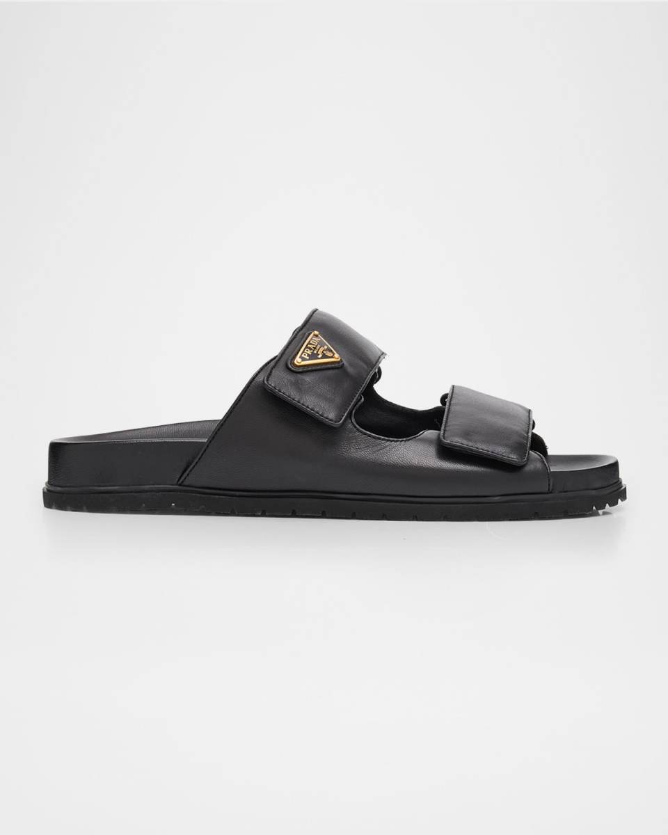 Leather Double-Grip Slide Sandals